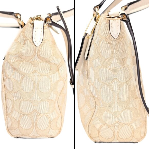 Coach Signature Mini Kelsey Canvas Jacquard White 2-Way Crossbody F27580 - Picture 3 of 10